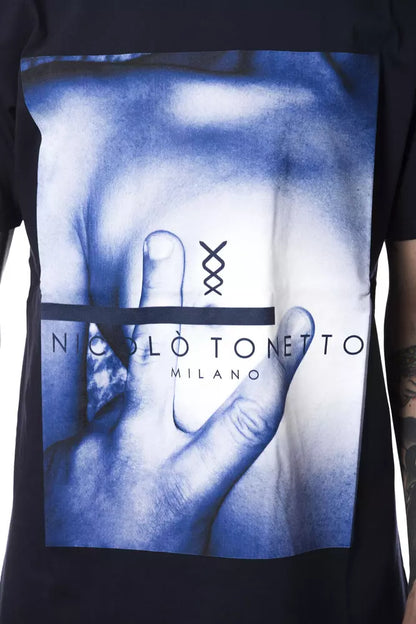 Maglietta da uomo in cotone blu Nicolò Tonetto