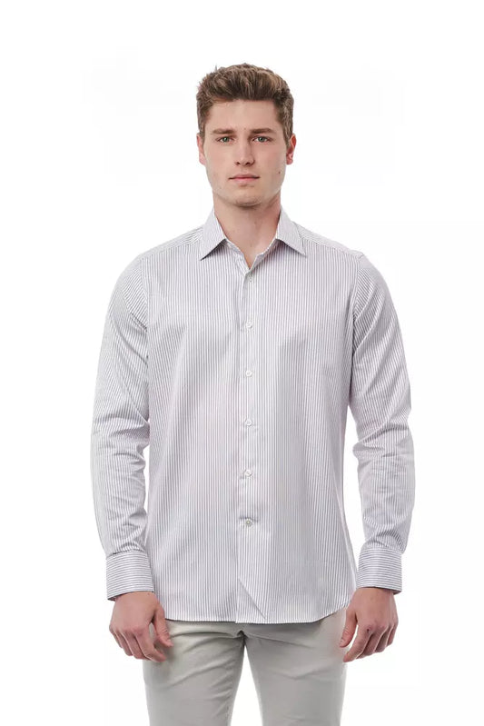 Camicia da uomo Bagutta in cotone bianco