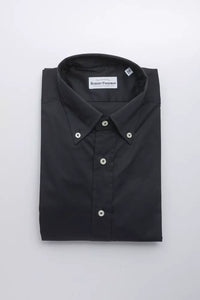 Camicia da uomo in cotone nero Robert Friedman