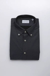 Camicia da uomo in cotone nero Robert Friedman