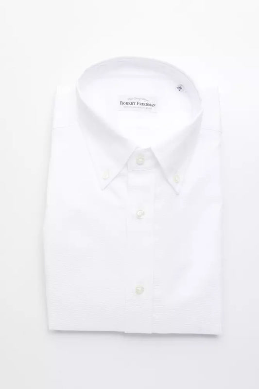 Camicia da uomo in cotone bianco Robert Friedman