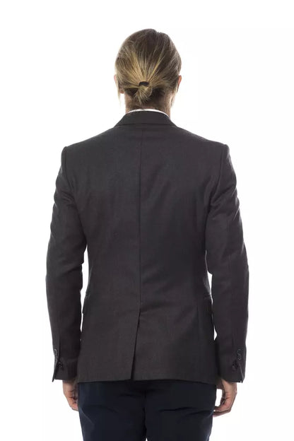 Blazer da uomo in lana grigia Verri