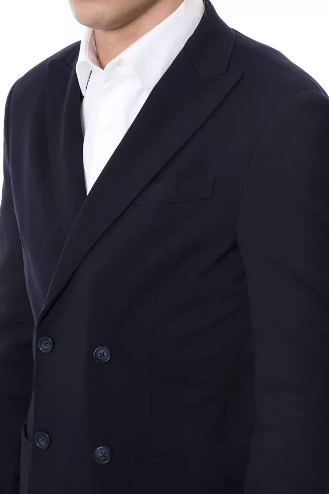 Blazer homme Verri en viscose bleue