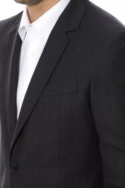 Blazer da uomo in lana grigia Verri