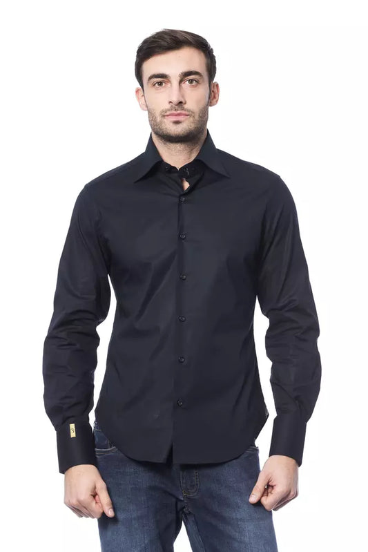 Camicia da Uomo Billionaire Italian Couture in Cotone Blu