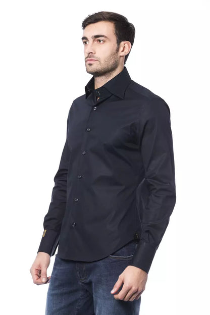Camicia da Uomo Billionaire Italian Couture in Cotone Blu