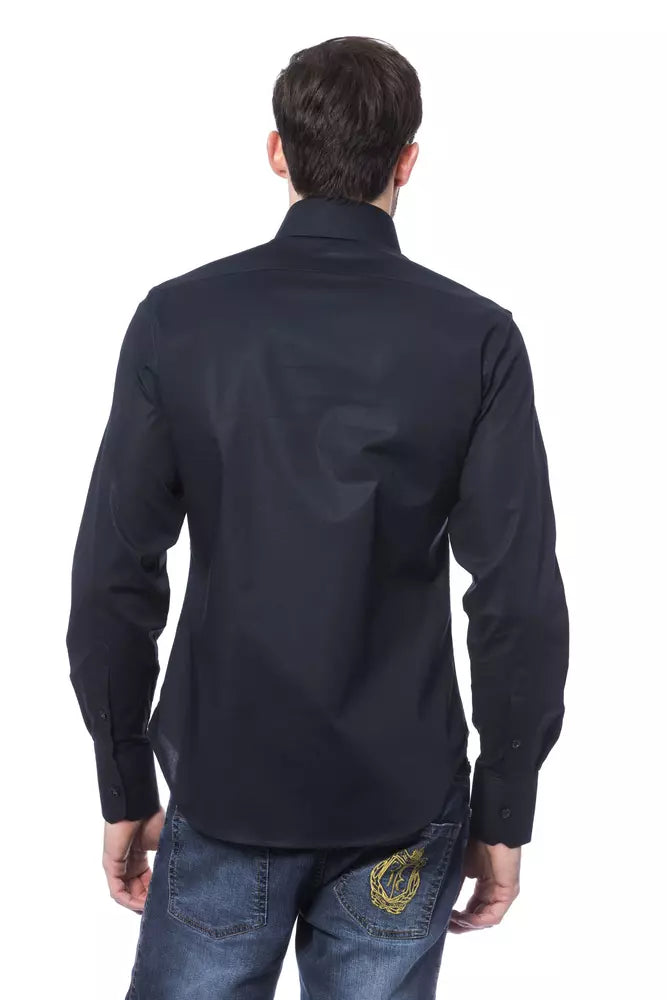Camicia da Uomo Billionaire Italian Couture in Cotone Blu