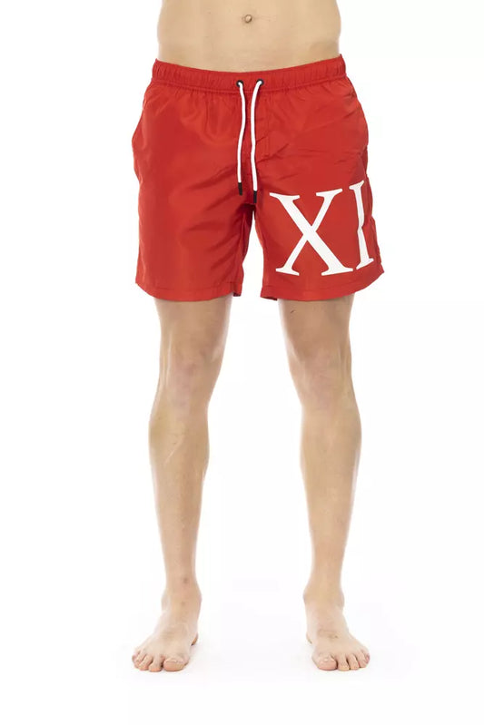 Bikkembergs Pantaloncini da bagno da uomo in poliestere rosso