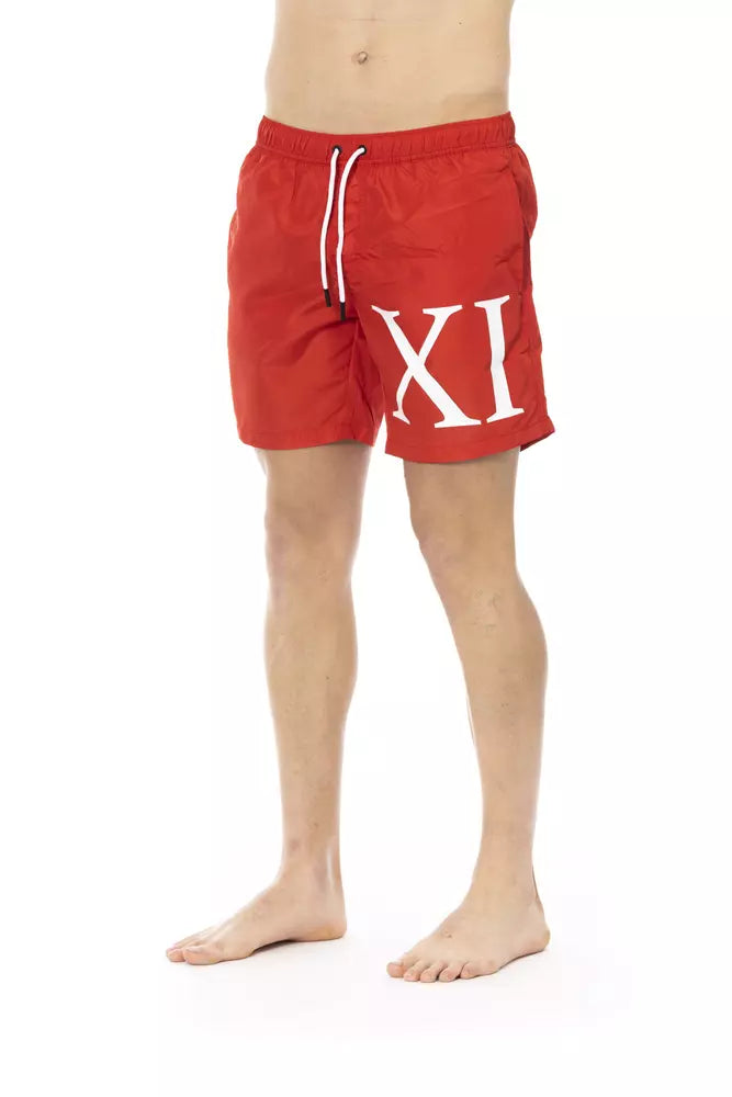 Bikkembergs Short de bain rouge en polyester pour homme
