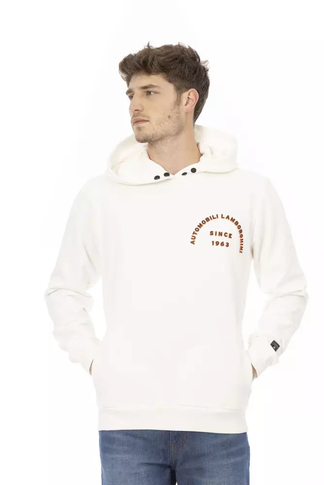 Pull en coton blanc pour homme Automobili Lamborghini