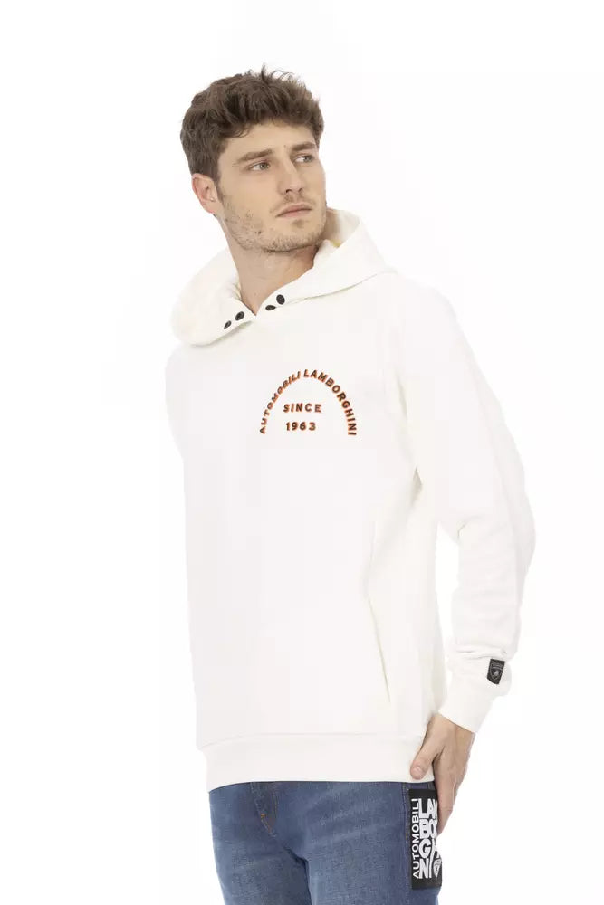 Pull en coton blanc pour homme Automobili Lamborghini