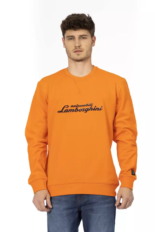 Maglione da uomo in cotone arancione Automobili Lamborghini