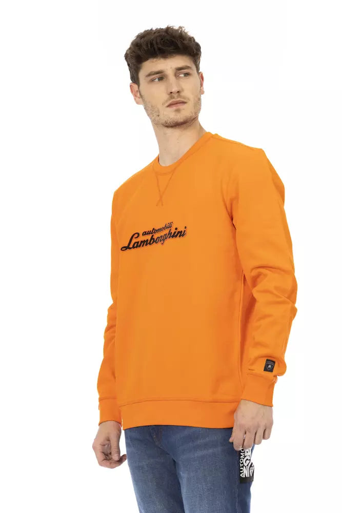 Maglione da uomo in cotone arancione Automobili Lamborghini