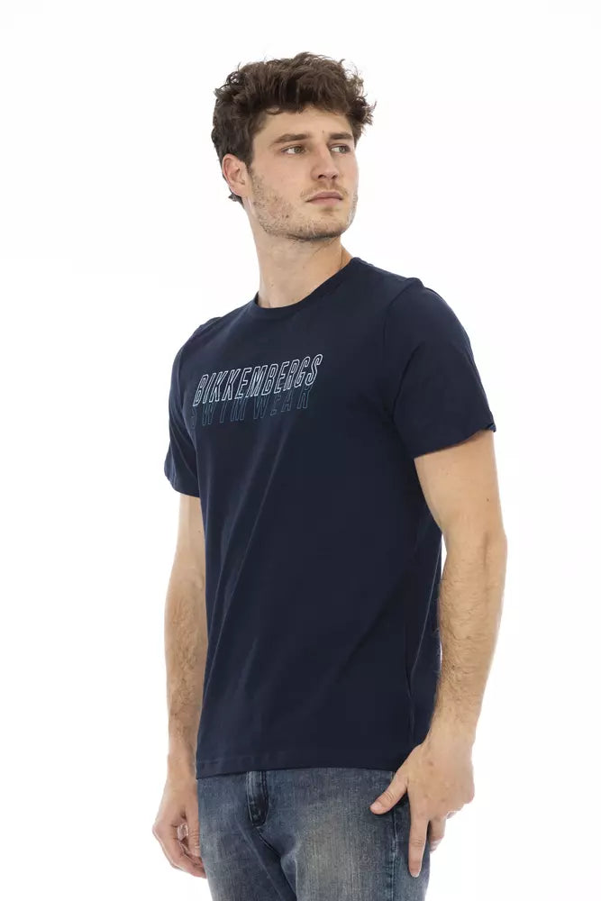 T-shirt homme en coton bleu Bikkembergs