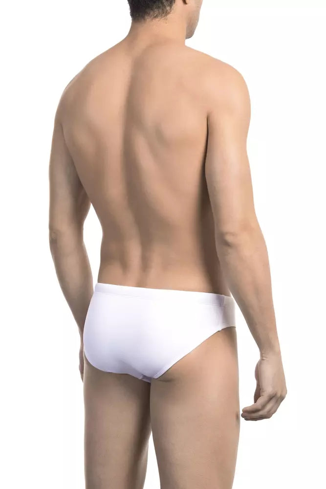 Costume da bagno da uomo in poliammide bianco Bikkembergs