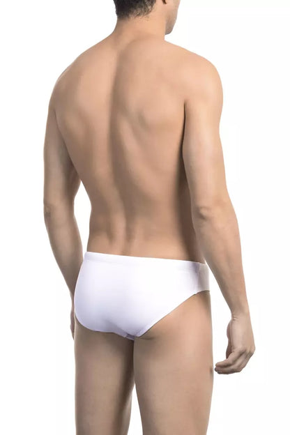 Costume da bagno da uomo in poliammide bianco Bikkembergs