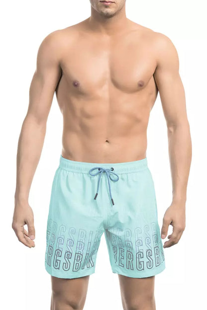 Bikkembergs Pantaloncini da bagno da uomo in poliestere azzurro