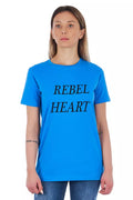 T-shirt Frankie Morello bleu clair en coton pour femme