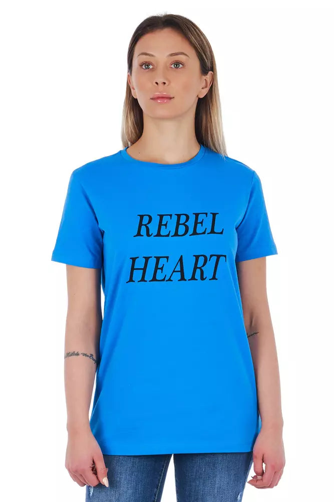 T-shirt Frankie Morello bleu clair en coton pour femme