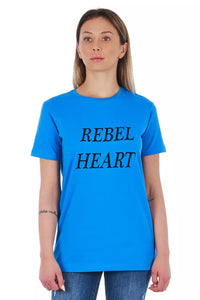 T-shirt Frankie Morello bleu clair en coton pour femme