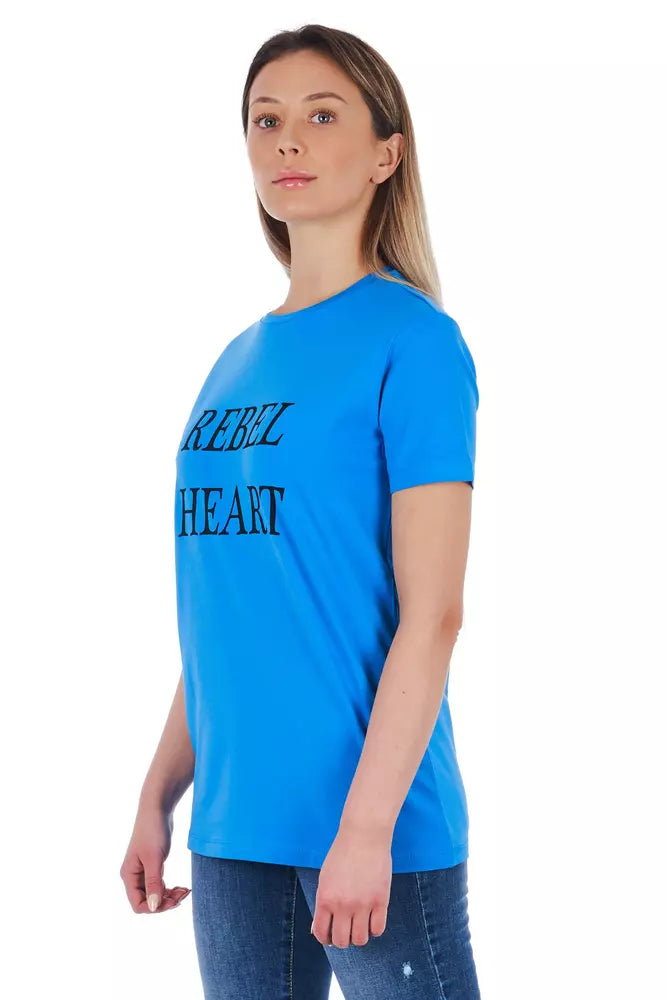 T-shirt Frankie Morello bleu clair en coton pour femme