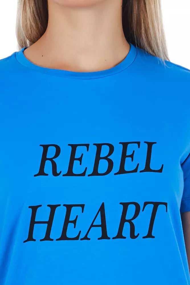 T-shirt Frankie Morello bleu clair en coton pour femme