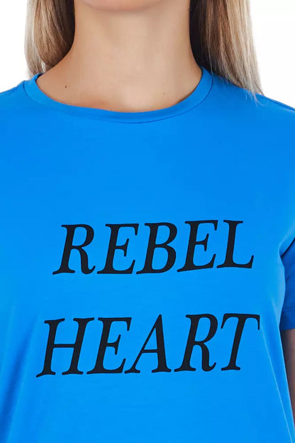 T-shirt Frankie Morello bleu clair en coton pour femme