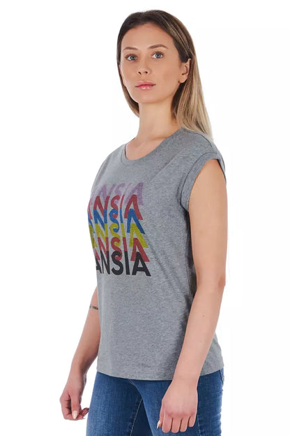 T-shirt Frankie Morello gris en coton pour femme