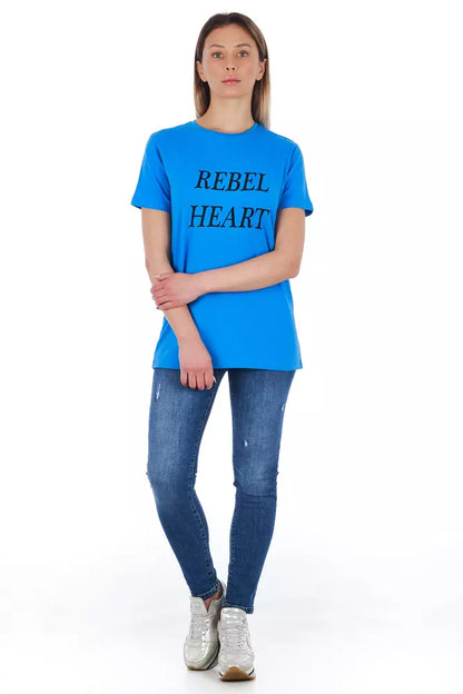 T-shirt Frankie Morello bleu clair en coton pour femme