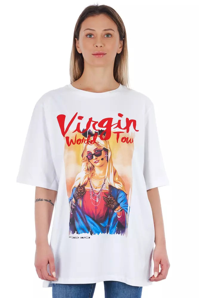 T-shirt Frankie Morello blanc en coton pour femme