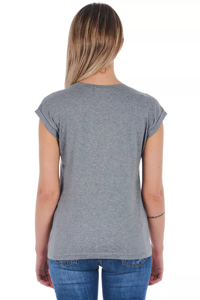 T-shirt Frankie Morello gris en coton pour femme