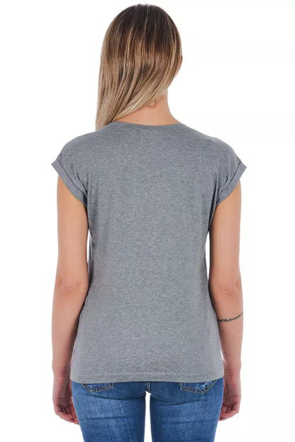 T-shirt Frankie Morello gris en coton pour femme