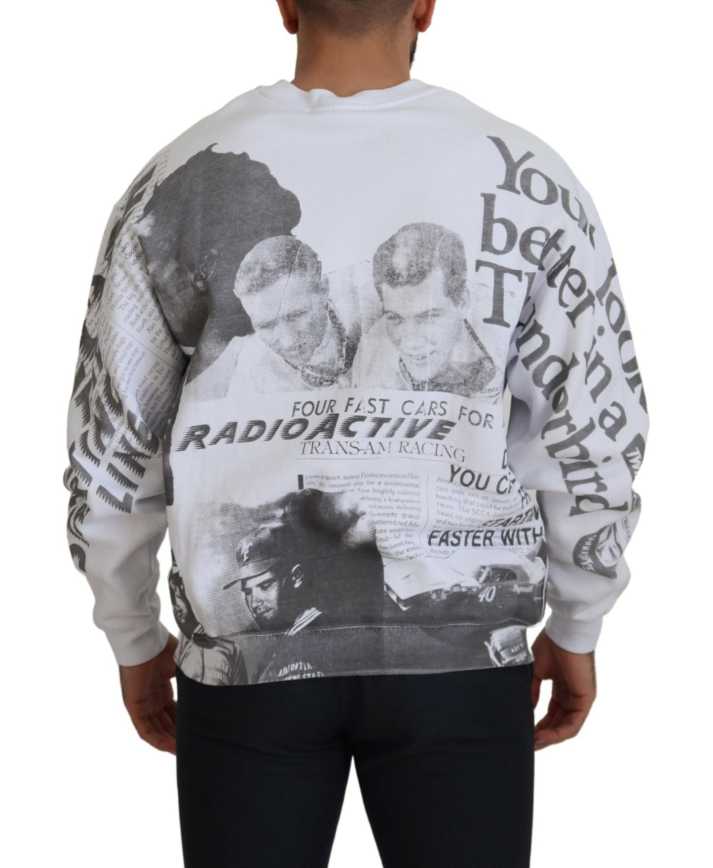 Felpa girocollo in cotone bianco MSGM
