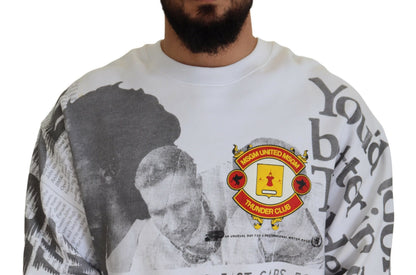 Felpa girocollo in cotone bianco MSGM