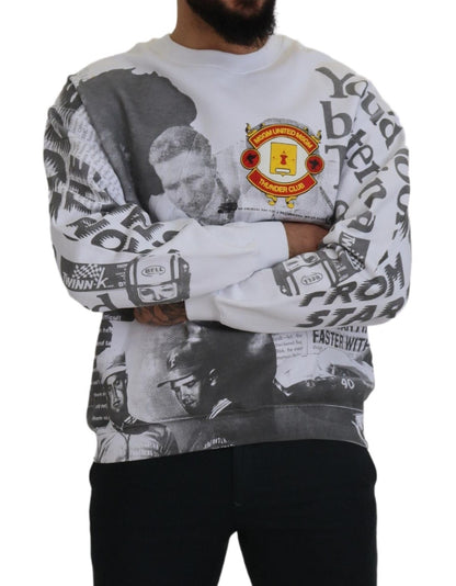 Felpa girocollo in cotone bianco MSGM