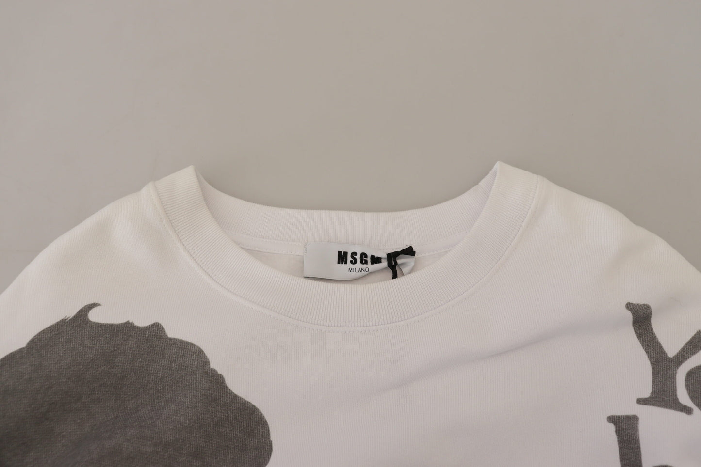 Felpa girocollo in cotone bianco MSGM