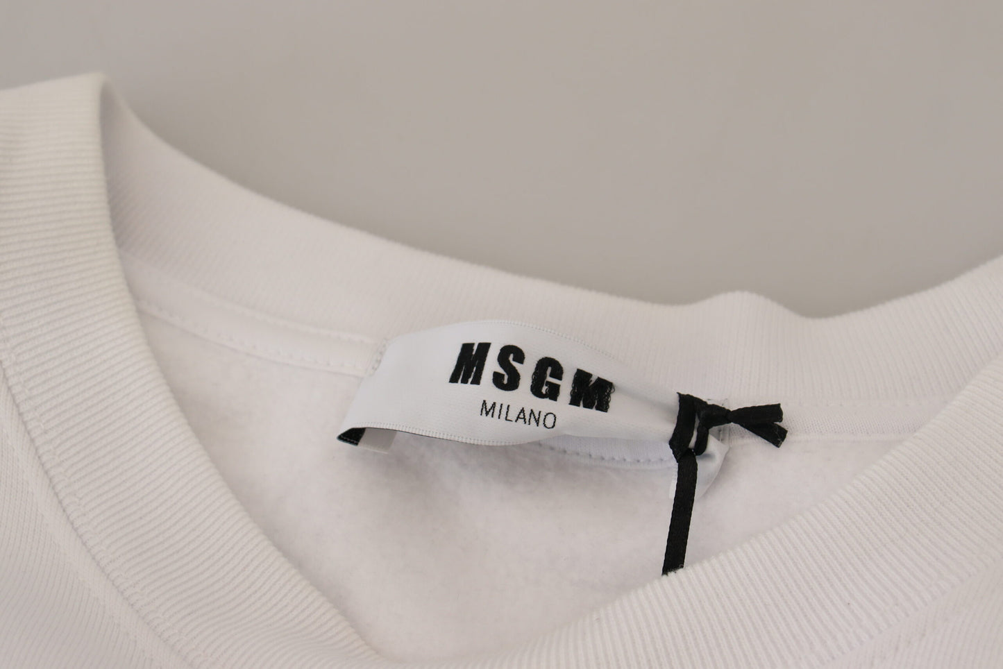 Felpa girocollo in cotone bianco MSGM