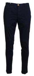 Domenico Tagliente Pantaloni Skinny da Uomo in Cotone Blu Scuro