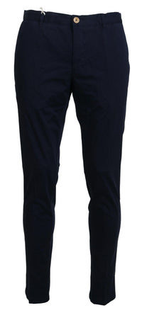 Domenico Tagliente Pantaloni Skinny da Uomo in Cotone Blu Scuro