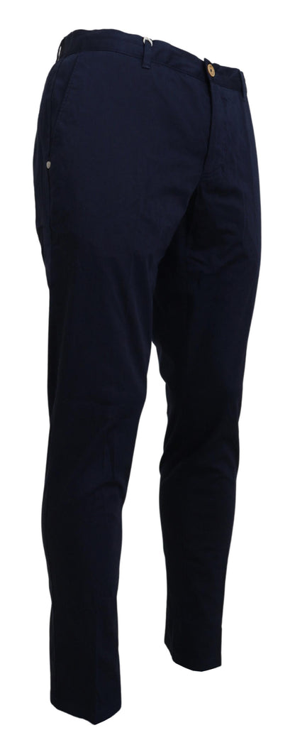 Domenico Tagliente Pantaloni Skinny da Uomo in Cotone Blu Scuro