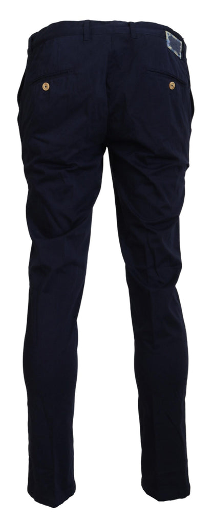Domenico Tagliente Pantaloni Skinny da Uomo in Cotone Blu Scuro