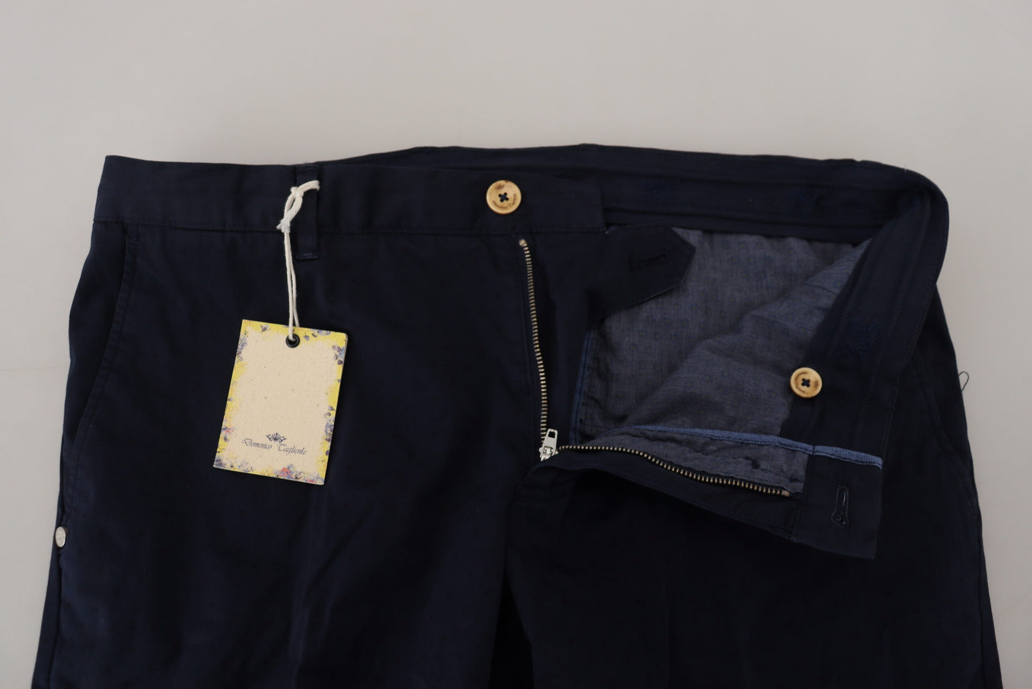 Domenico Tagliente Pantaloni Skinny da Uomo in Cotone Blu Scuro