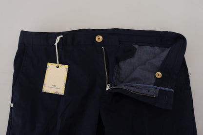 Domenico Tagliente Pantaloni Skinny da Uomo in Cotone Blu Scuro
