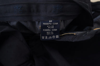 Domenico Tagliente Pantaloni Skinny da Uomo in Cotone Blu Scuro