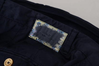 Domenico Tagliente Pantaloni Skinny da Uomo in Cotone Blu Scuro