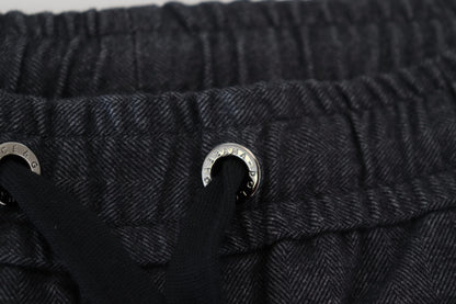 Dolce & Gabbana Grey Cotton Tapered Cotton Pants