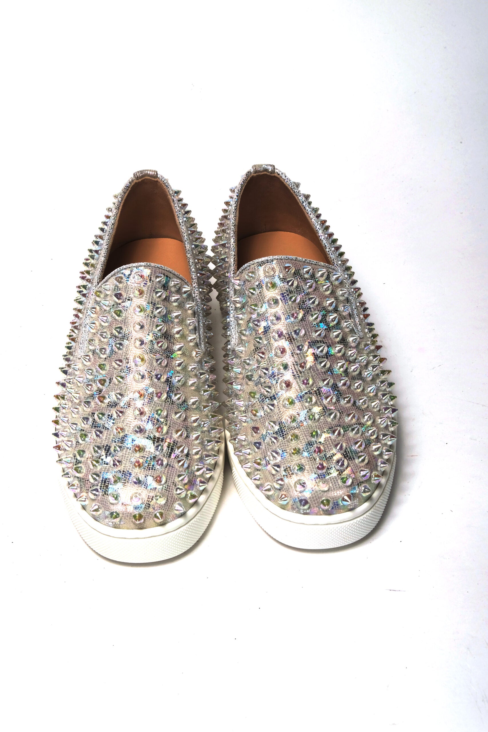 Baskets plates Christian Louboutin blanches à roulettes Ab Roller Boat Woman