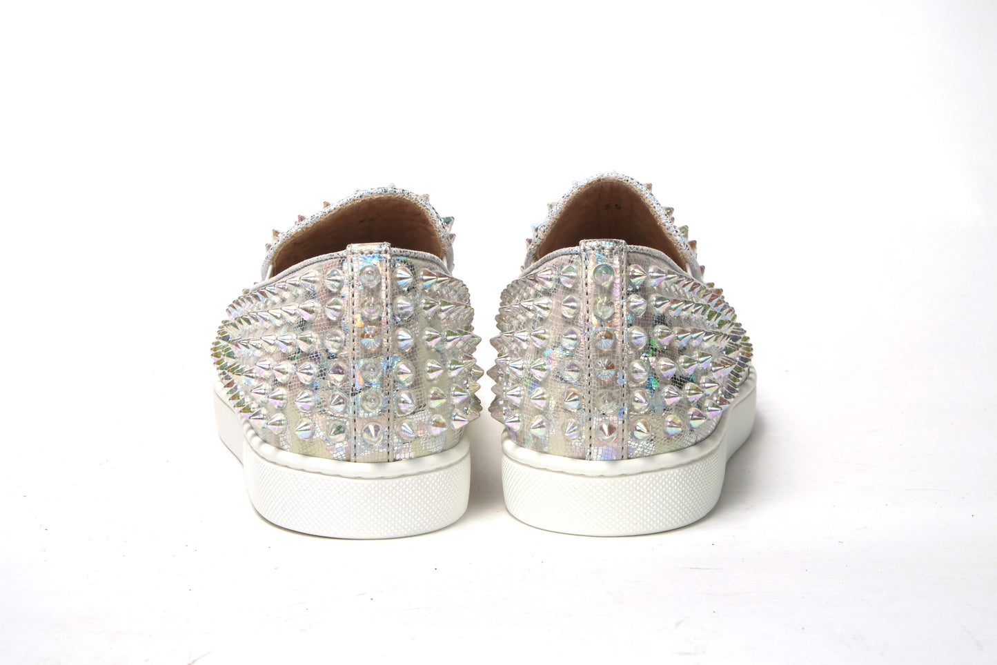 Christian Louboutin White Ab/Clear Ab Roller Boat Women Flat Sneaker