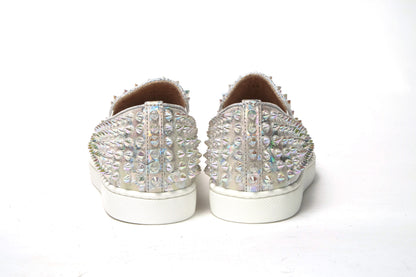 Christian Louboutin White Ab/Clear Ab Roller Boat Women Flat Sneaker
