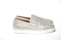 Christian Louboutin White Ab/Clear Ab Roller Boat Women Flat Sneaker